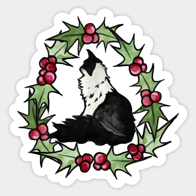 Christmas Kitty Cat Sticker by bubbsnugg